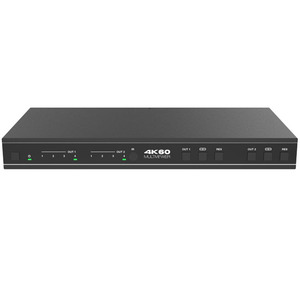 4x2 4K UHD高清多媒体无缝切换器四路多查看器，带音频去嵌入器，适用于家庭影院系统