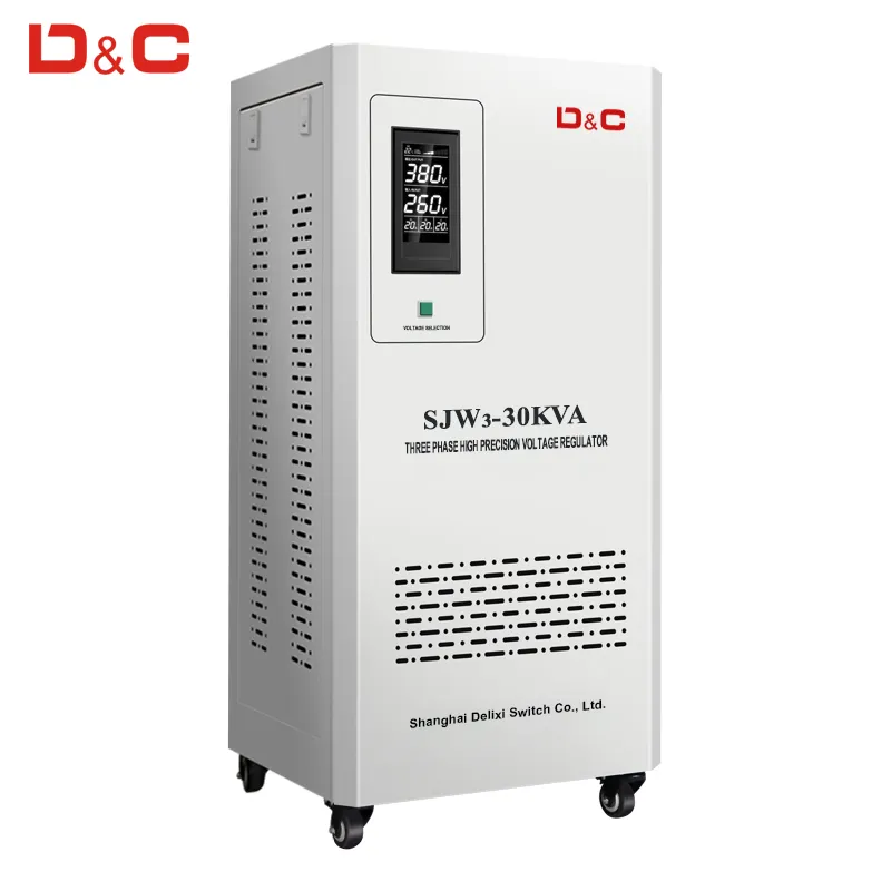 Stabilisateur de puissance SJW triphasé SVC régulateur de tension 220v 30kva 380V 440V 25kva 40kva régulateur de tension stabilisateur de puissance