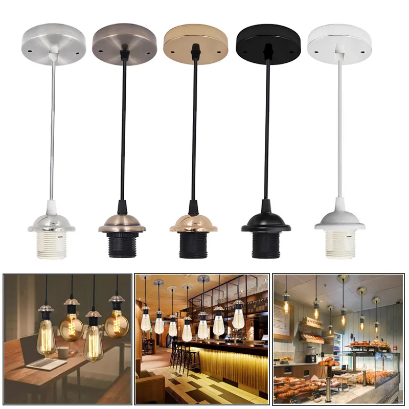 Support de vis de plafond Vintage, 220V AC, Edison E27, Rose, lampe suspendue, Base de douille pour rétro à incandescence