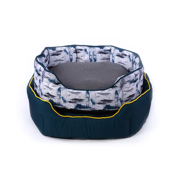 Fabricant mignon unique confortable tissu oxford imperméable anti stress ovale chien chat lit câlin maison grand lit pour chien