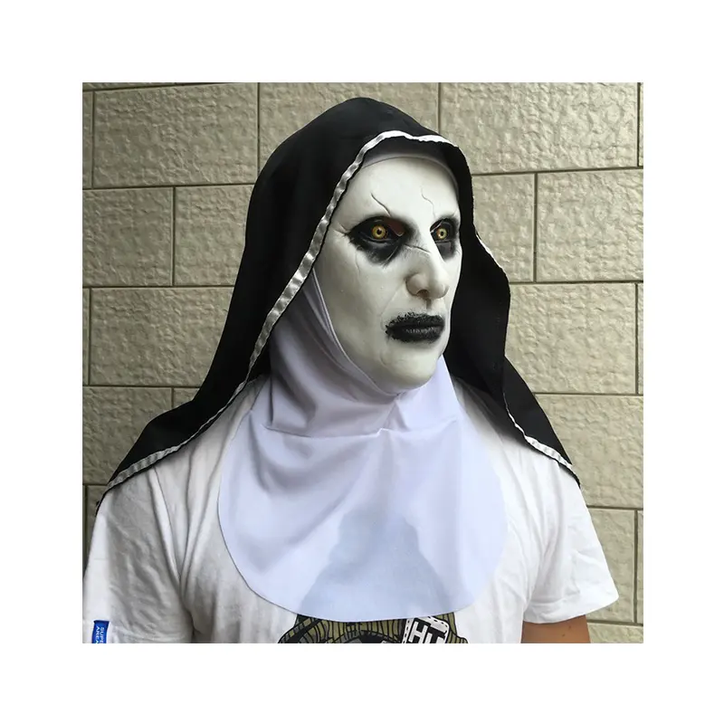 Precio al por mayor Hallowmas Latex Nun Horror Mask Prank Party Props Horrible Cosplay Disfraz para vacaciones