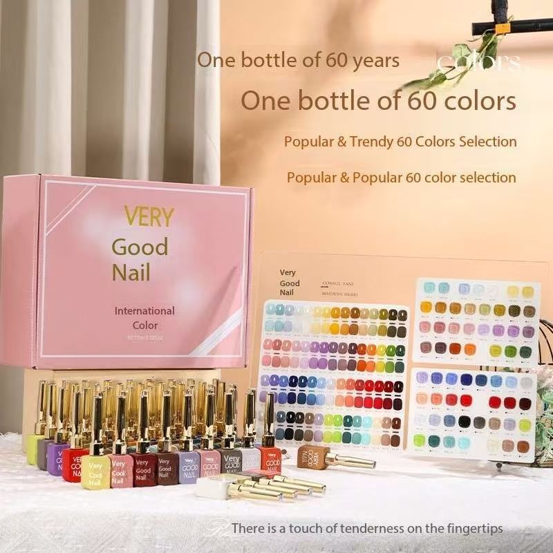 Coffret cadeau de 60 couleurs de vernis à ongles féériques en flacon carré (avec nuancier)