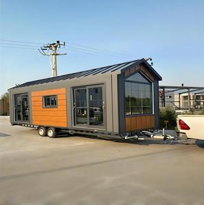 Oteller için tekerlekler üzerinde modüler prefabrik konteyner römorku ev su geçirmez mobil ev - Product Image 3