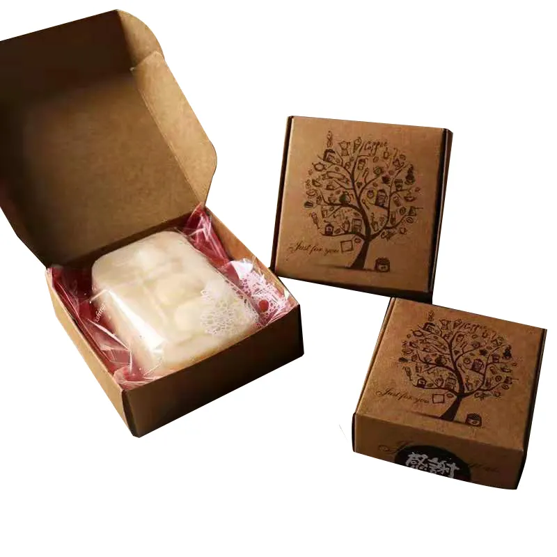 Caixa de embalagem de sabão para gavetas reciclada, biodegradável, pequena forma de polpa, artesanal, feita à mão, embalagens de sabão marrom