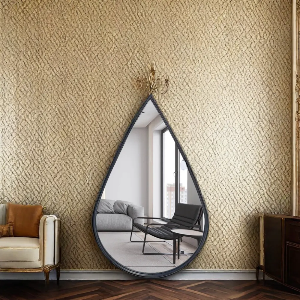 Espejo de tocador grande con marco de hierro moderno personalizado para sala de estar espejo Irregular decoración del hogar espejo de pared espejo Spiegel Miroir