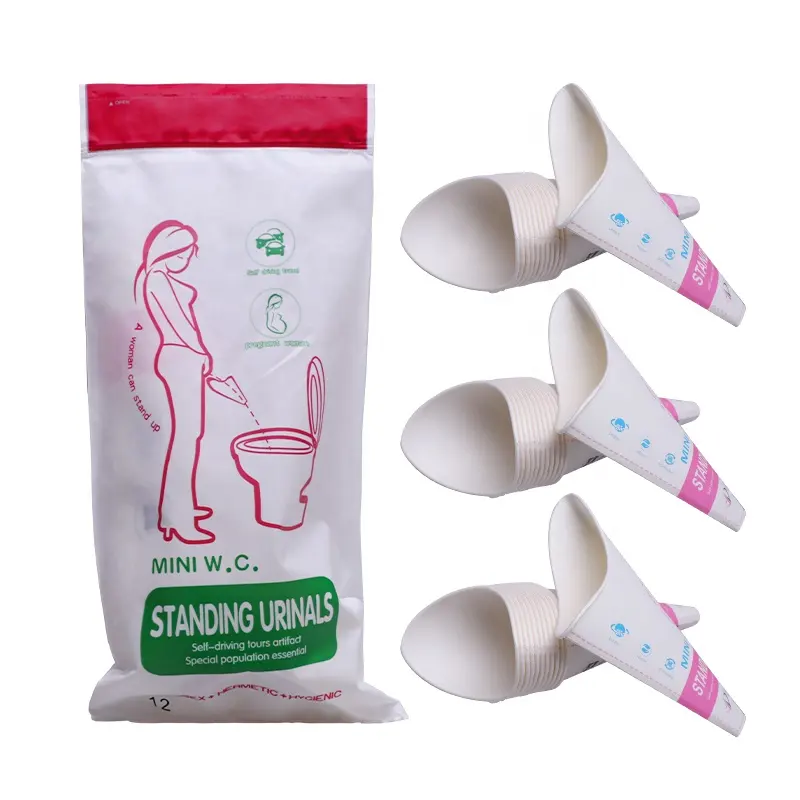 Urinoir en papier jetable Portable pour femmes, dispositif de pipi d'extérieur, entonnoir de voyage pour femmes, urinoir en papier debout