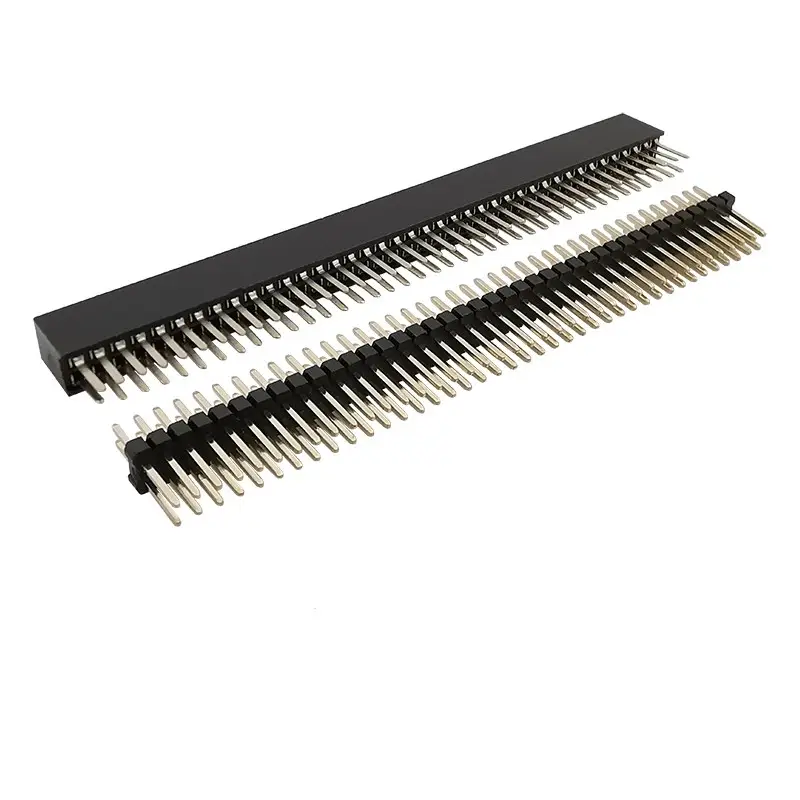 Pin recto de 2x40 Pines, Conector de enchufe de 1,27mm, doble fila, macho, hembra, PCB, para Arduino DIY