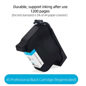 Hicor 45 51645A 51645 45si 45a Premium siyah <span class=keywords><strong>HP</strong></span> Deskjet 710c <span class=keywords><strong>830c</strong></span> yazıcı için HP45 için yeniden üretilmiş mürekkep kartuşu Cartucho