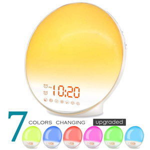 Smart Sunrise sveglia con luce notturna RGB FM Radio lampada da notte USB Display a LED alimentato per uso domestico Desktop salvaspazio - Product Image 2