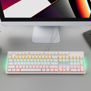 En Stock 104 teclas de teclado mecánico para juegos LED RGB retroiluminado con cable USB personalizable keycap color Teclado mecánico para escritorio - Product Image 2