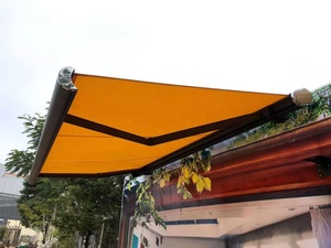 กลางแจ้งที่มีคุณภาพสูงกรอบอลูมิเนียมกลางแจ้งลานไฟฟ้าสวนขนาดใหญ่หดกันสาดที่มีเซ็นเซอร์สภาพอากาศ - Product Image 3