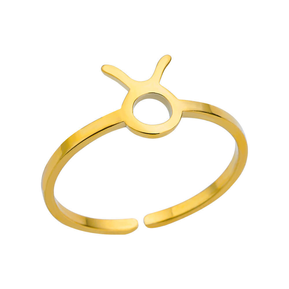 Gold Plated Zodiac Ring - Taurus
