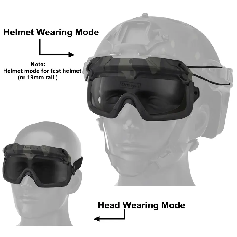Güvenlik gözlükleri göz koruması taktik Airsoft Paintball gözlük yürüyüş koruma gözlükleri taktik kask için uygun