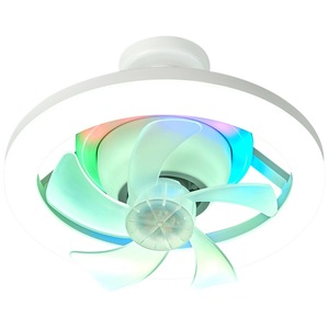 吊扇风扇灯泡遥控移动头360旋转旋转智能家居灯白色现代E27带灯吊扇 - Product Image 1