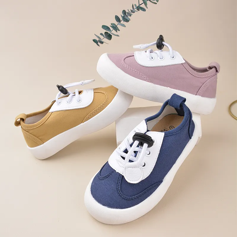 24 printemps nouveaux garçons et filles chaussures en toile décontracté plat petits enfants chaussures en tissu