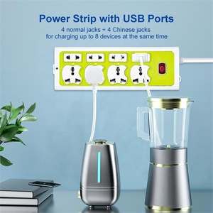 Tira de alimentación eléctrica Universal, toma de 4 vías, multiextensión, color verde, nuevo diseño - Product Image 4