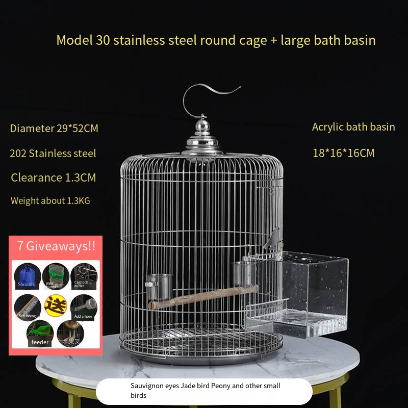 Cage à oiseaux modèle 30 + grande boîte de bain