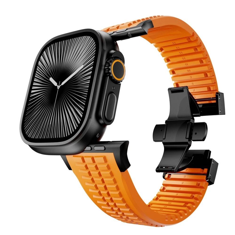 boucle orange+noire (bracelet de montre uniquement)