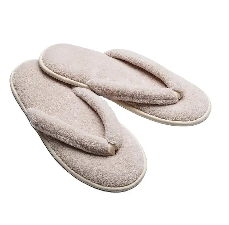 2023 tùy chỉnh khách sạn Spa san hô Fleece Flip-flops Dép trong nhà giá rẻ khách sạn tùy chỉnh dùng một lần Flip Flops dép