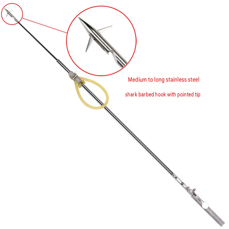 Stainless steel medium trombone flyshark barb-1 piece-2 rubber b
