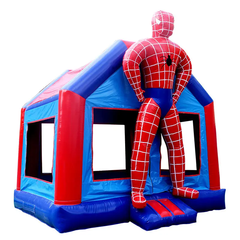 Toboggan gonflable personnalisé Spiderman avec videur, pulls, château gonflable Spiderman Combo