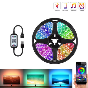 USB 5 В RGB смарт-лента 5050 30 светодиодов/м семь цветов управления атмосферой для Bluetooth Светодиодная лента CE RoHS совместимая печатная плата - Product Image 6