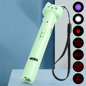 Großhandel benutzer definierte 5-Muster wiederauf ladbare interaktive Katze Laser Zeiger Spielzeug Haustier interaktive Bewegung Feder Teaser - Product Image 1