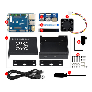 WGZX CM4-IO-BASE-A Mini-Computer Raspberry Pi-Entwicklungs platine mit Compute-Modul-E/A-Platine Metallgehäuse-Lüfter - Product Image 4