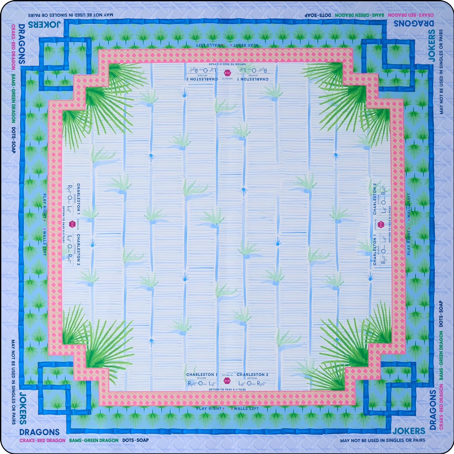 HZ-119 - Tapete de Mahjong 13 - Diseño con Reglas de Bambú