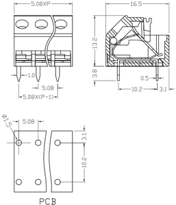 XINYA5.08 mm Pcb <strong>Spring</strong> <strong>Terminal</strong> <strong>Block</strong> Clamp for PCB Mounting Assemblable - Product Image 3