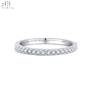 Sản phẩm độc đáo 18K rắn vàng trắng nhẫn trang sức cưới xếp chồng tự nhiên Nhẫn kim cương thiết lập mà không cần đá chính - Product Image 5