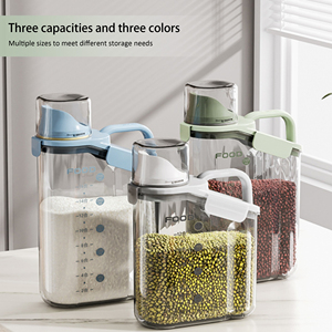 2800ML Plastic <strong>Bulk</strong> Food Storage <strong>Container</strong> Grain Transparent Tank <strong>Rice</strong> Barrel Cereal Dispenser with Silicone Sealing Ring