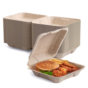 Cao Cấp Lớn Dùng Một Lần Takeaway Vỏ Sò Burger Hộp Mía Khoai Tây Chiên Bagasse Bánh Hamburger Vỏ Sò Hộp Cho Thực Phẩm - Product Image 5