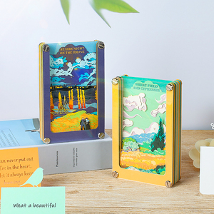 Bloc de notas personalizado nota adhesiva Van Gogh pintura al óleo 3D Bloc de notas arrancar para hacer lista logotipo personalizado regalos de negocios para cooperar - Product Image 2