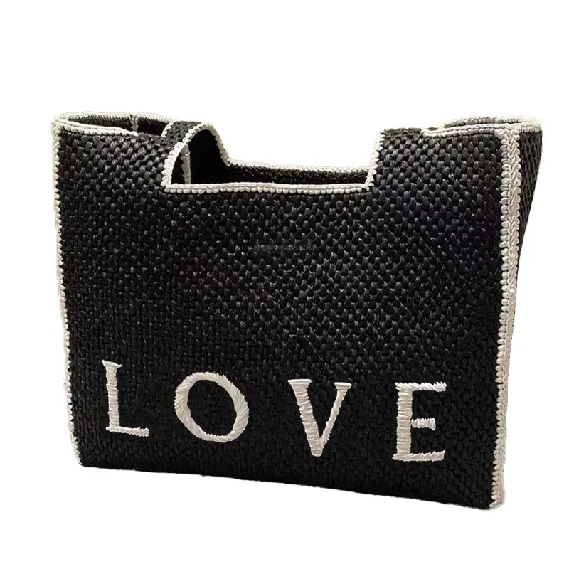 2023 Designer handtaschen für Frauen Luxus-Einkaufstaschen mit individuell bedrucktem Logo Strand zubehör hand gewebte Tasche