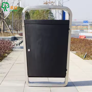 Outdoor Street Sanitation Dustbin Trash <strong>Can</strong> Standing Metal Waste <strong>Bin</strong> for Public Use-for Recycling and Storage - Product Image 3
