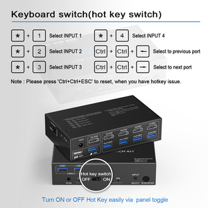4 Port <strong>KVM</strong> <strong>Switch</strong> Kit HDMI 4K60Hz with USB 3.0 Docking Station, 4 PCs <strong>1</strong> Monitor Mic L/R <strong>Output</strong> <strong>KVM</strong> <strong>Switches</strong>