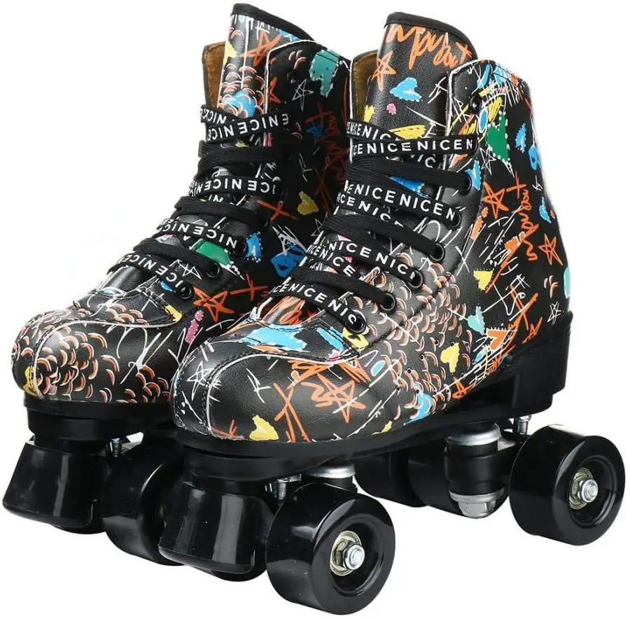 도매 2023 새로운 롤러 스케이트 넥타이 신발 끈 조절 남녀 4 바퀴 쿼드 롤러 스케이트 신발 성인
