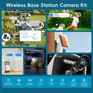 Smarte KI-Akkukamera mit Solarmodul, 3MP HD-Farb-Nachtsicht, Menschliche Bewegungserkennung, 24/7-Aufnahme für die Heimsicherheit - Product Image 2