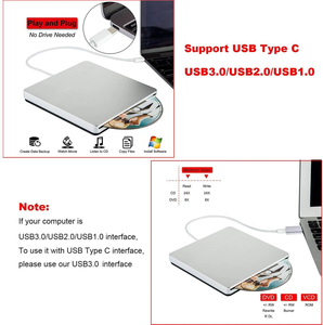 便携式超薄多功能USB 3.0光驱光盘RW适用于笔记本电脑外部DVD驱动器，提高功能 - Product Image 4