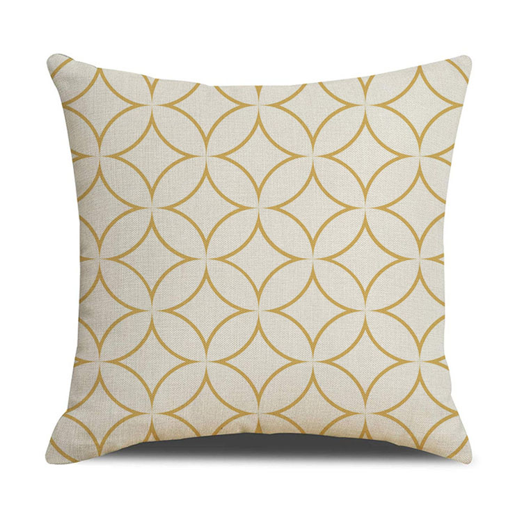 Nordic Geometric Plaid Linen Pillowcase Cushion Cover Printed Car Sofa Bed Pillow Cushion Pillow Cover