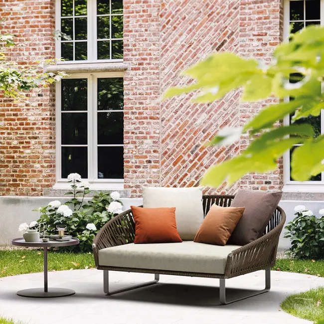 Foshan Factory Gartenmöbel Teak Patio Gartenmöbel Rattan Sofa Set Villa Wicker Sofa Open Air Outdoor Sofa