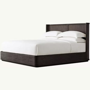 2024 Лидер продаж, мебель для спальни из ротанга, деревянная кровать размера «King-Size» с прикроватной тумбочкой - Product Image 2