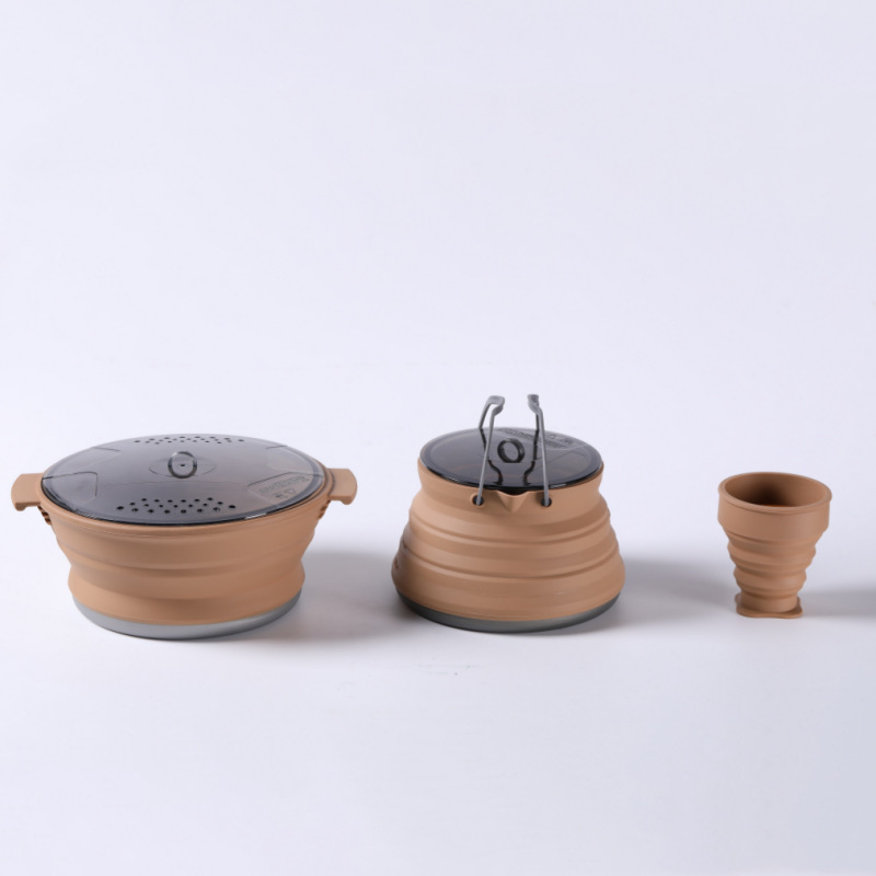 Brown-cup kettle pot set of 3