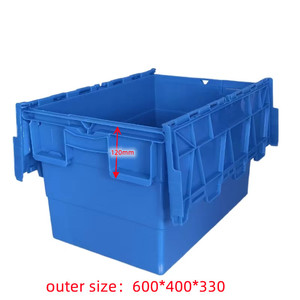Very Impact-resistant Plastic Large Moving Boxes Hinged Storage <strong>Container</strong> <strong>Nested</strong> and Stacked Storage Crates - Product Image 4