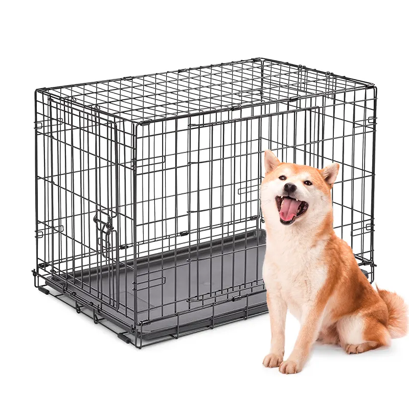 Cages pour chiens empilables en acier inoxydable Vente directe en usine de cages pour chiens pliables à vendre bon marché