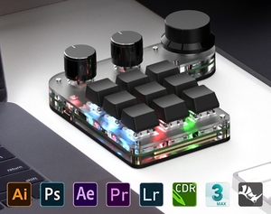Custom Mini Knob <strong>Keyboard</strong> <strong>Key</strong>&amp;Knob Mechanical <strong>Keyboard</strong> Programmable Copy and Paste DIY Shortcut Hot Swap for Designer Office - Product Image 2