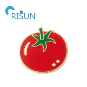 Nhà Máy Bán Buôn Giá Rẻ Cà Chua Súp Rau Thực Phẩm Ve Áo Pins Kim Loại Men Trâm Cài Tùy Chỉnh Kawaii Màu Đỏ Cà Chua Men <span class=keywords><strong>Pin</strong></span> Huy Hiệu - Product Image 2
