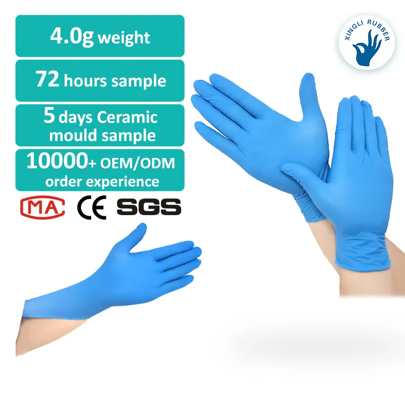 Cheap Exam guantes de nitrilo Box 4mil 6mil Pure Examination eliminación de alimentos guantes de nitrilo