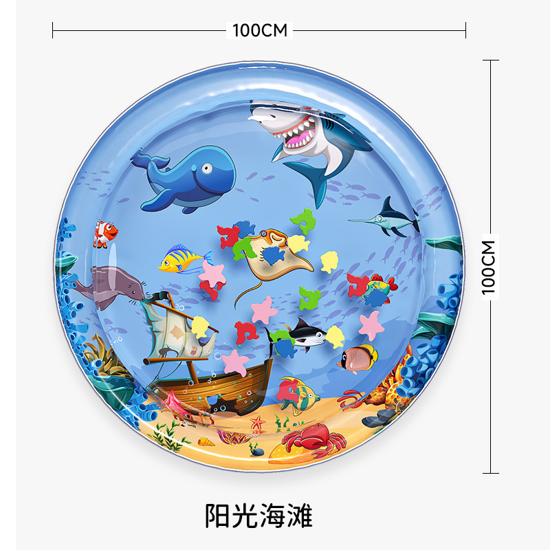 Tapis de tapotage rond de 100 cm pour les plages ensoleillées (pas de pompe nécessaire)